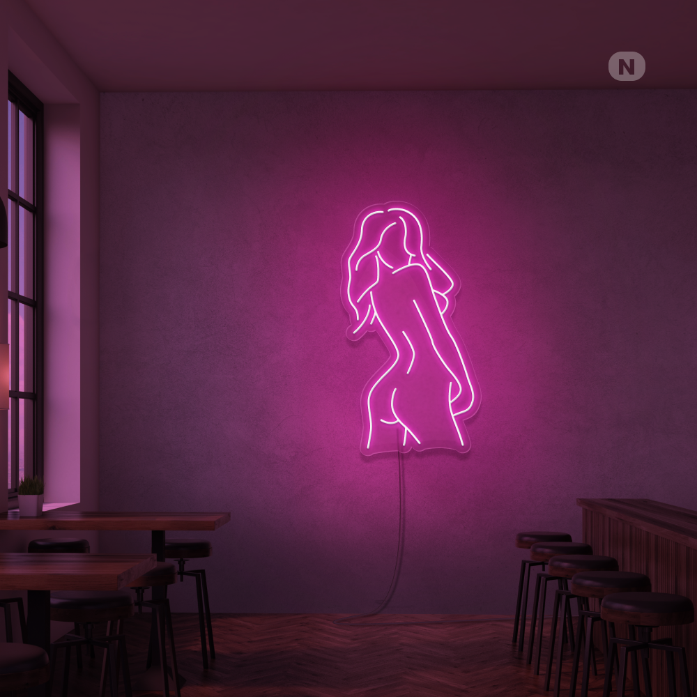 Neon Verlichting Exotisch meisje