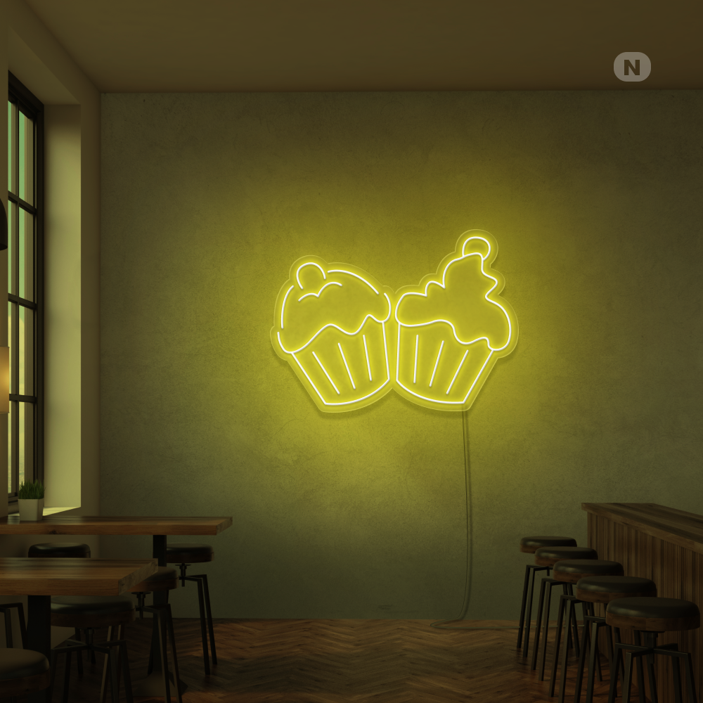 Neon Sign Cupcakes