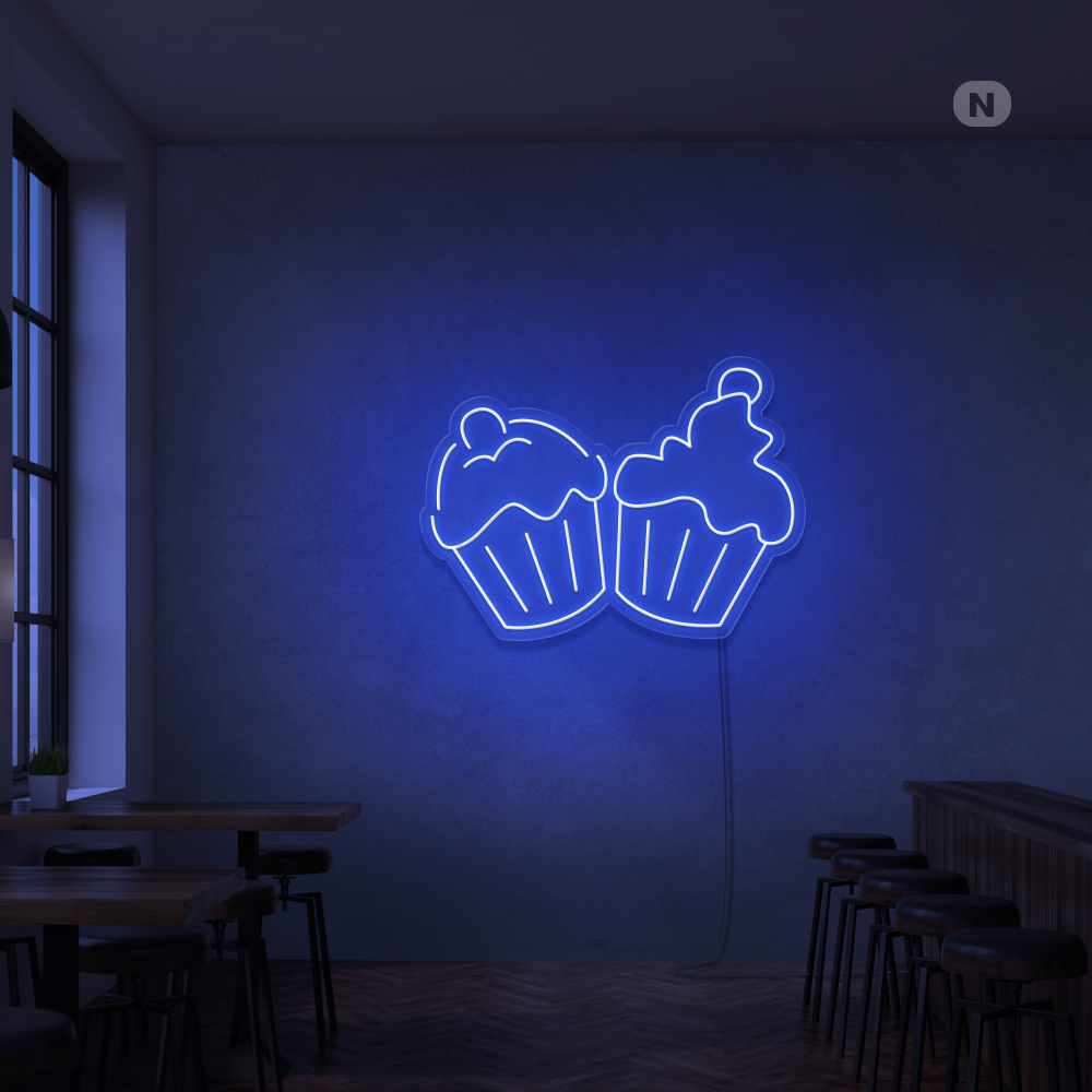 Neon Sign Cupcakes