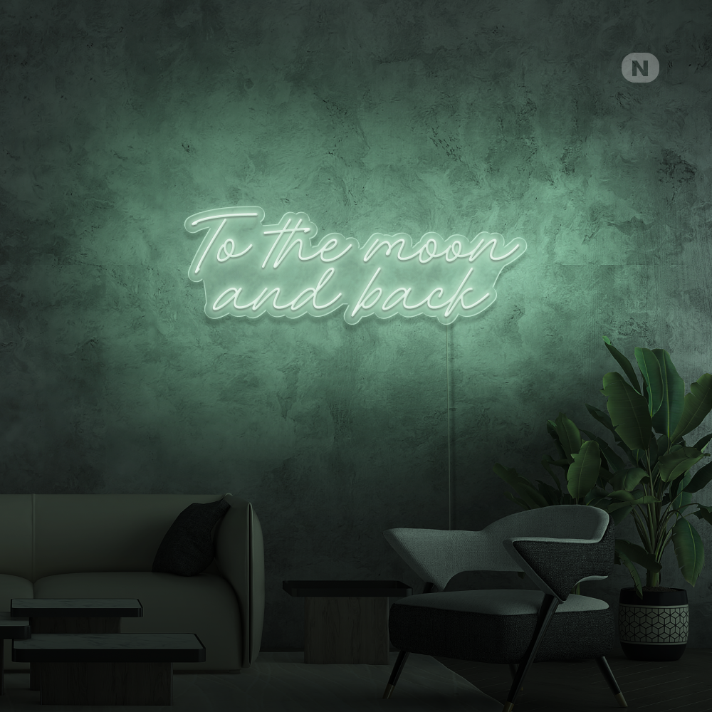 Neon Sign To The Moon and Back