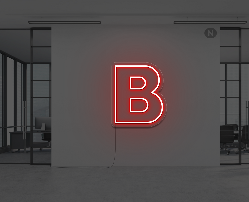 Neon Letter B