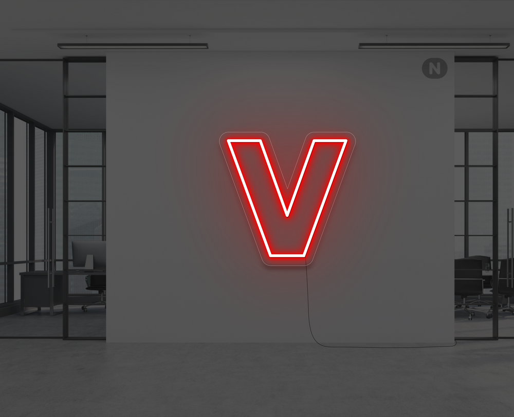 Neon Letter V
