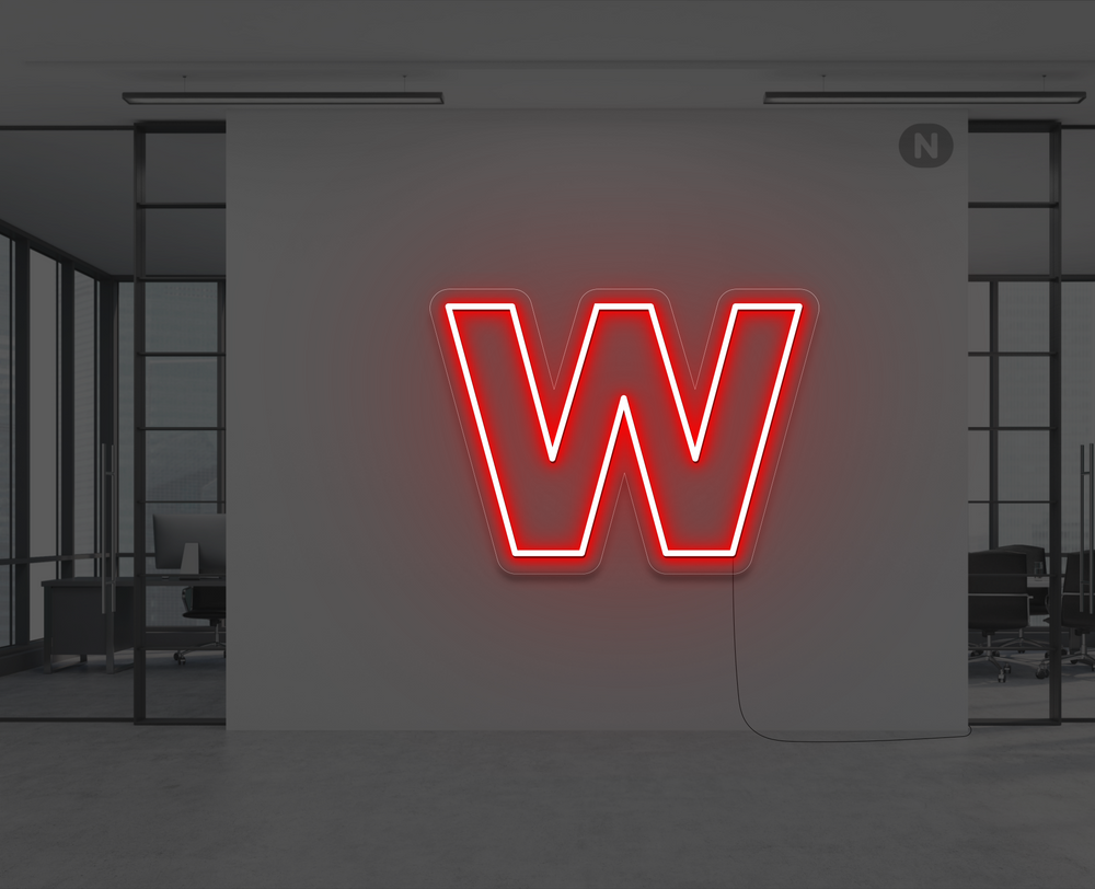 Neon Letter W